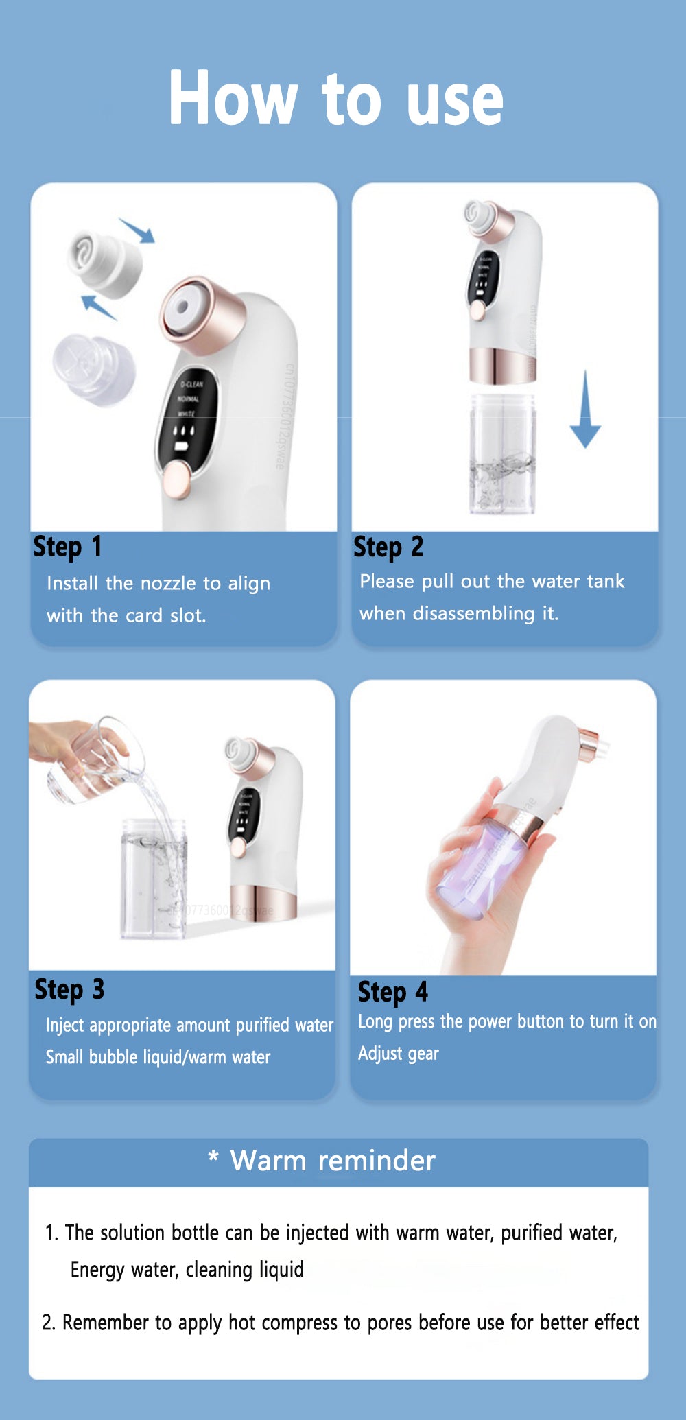 Electric facial blackhead remover.