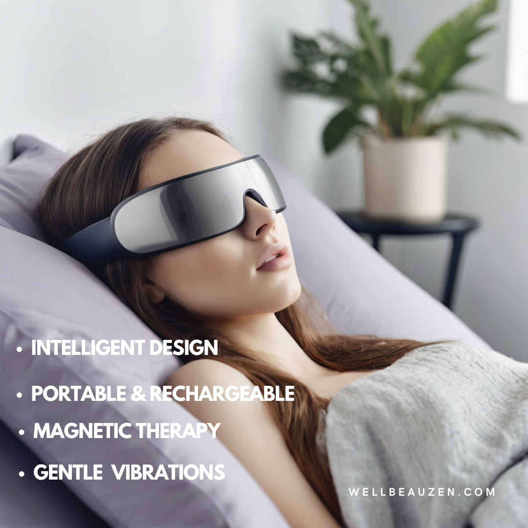 Smart Eye Massager with Magnetic Therapy - 9 Modes to Relieve Eye Fatigue