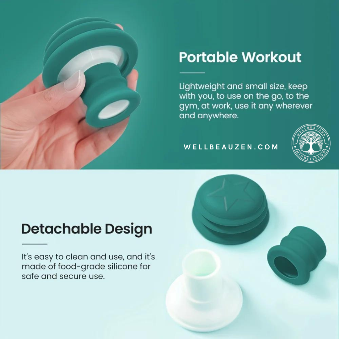 Portable exerciser for toning neck, face and jaw.