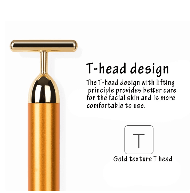 Wellbeauzen™ Schlankheits-Gesichtspflege 24k Gold Facial Wrinkle Lift Bar Vibration. 