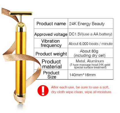 Gold Facial Wrinkle Lift Bar Vibration.