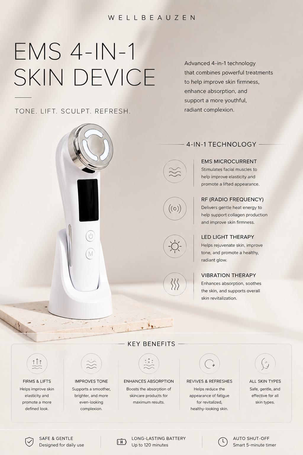 4-1 EMS Multifunctional Facial Massager